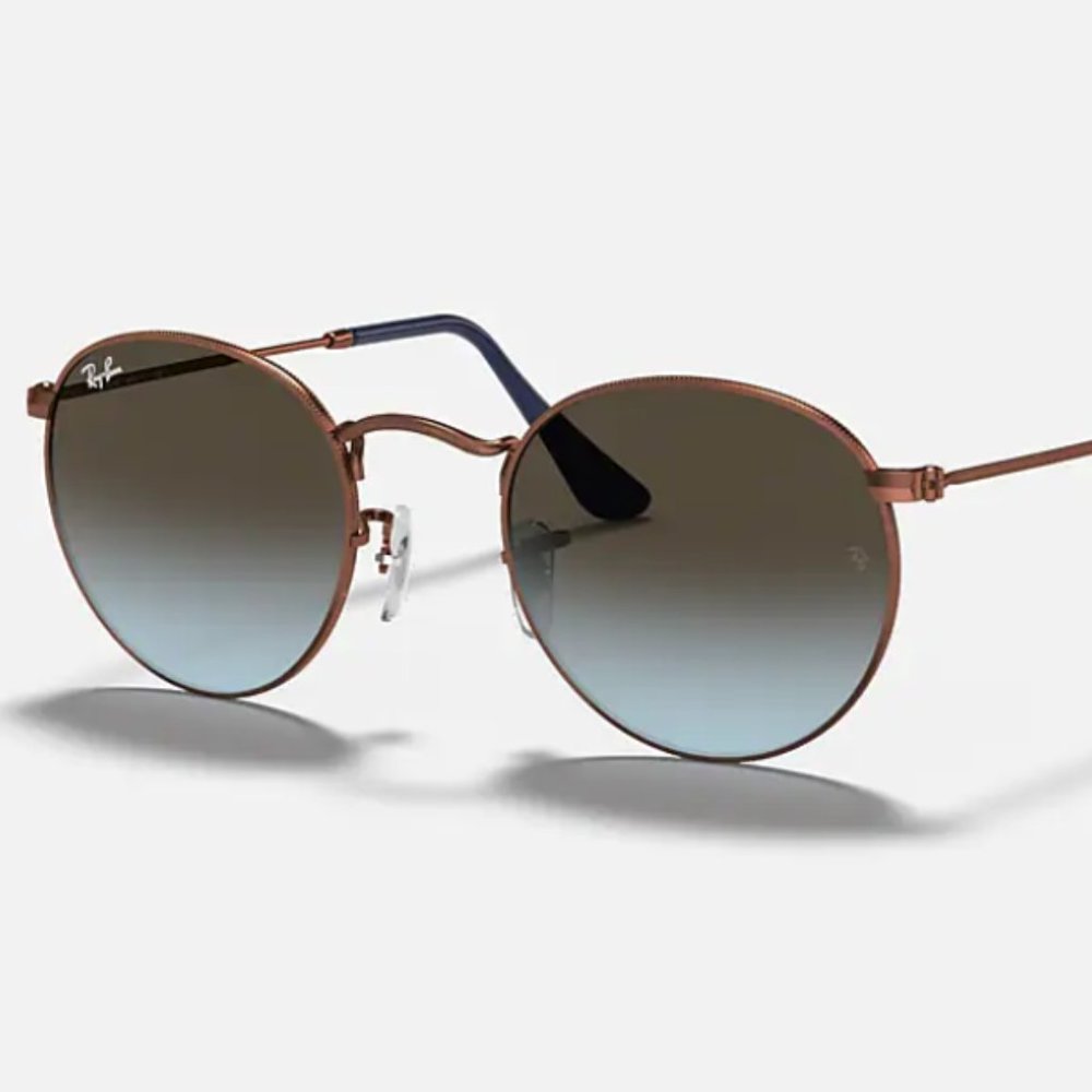 Round Metal Ray-Ban Sunglasses - Bronze-Copper Blue/Brown Gradient